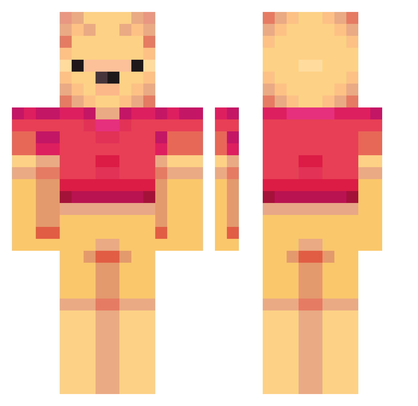 SheniShen Minecraft skin, front and back view