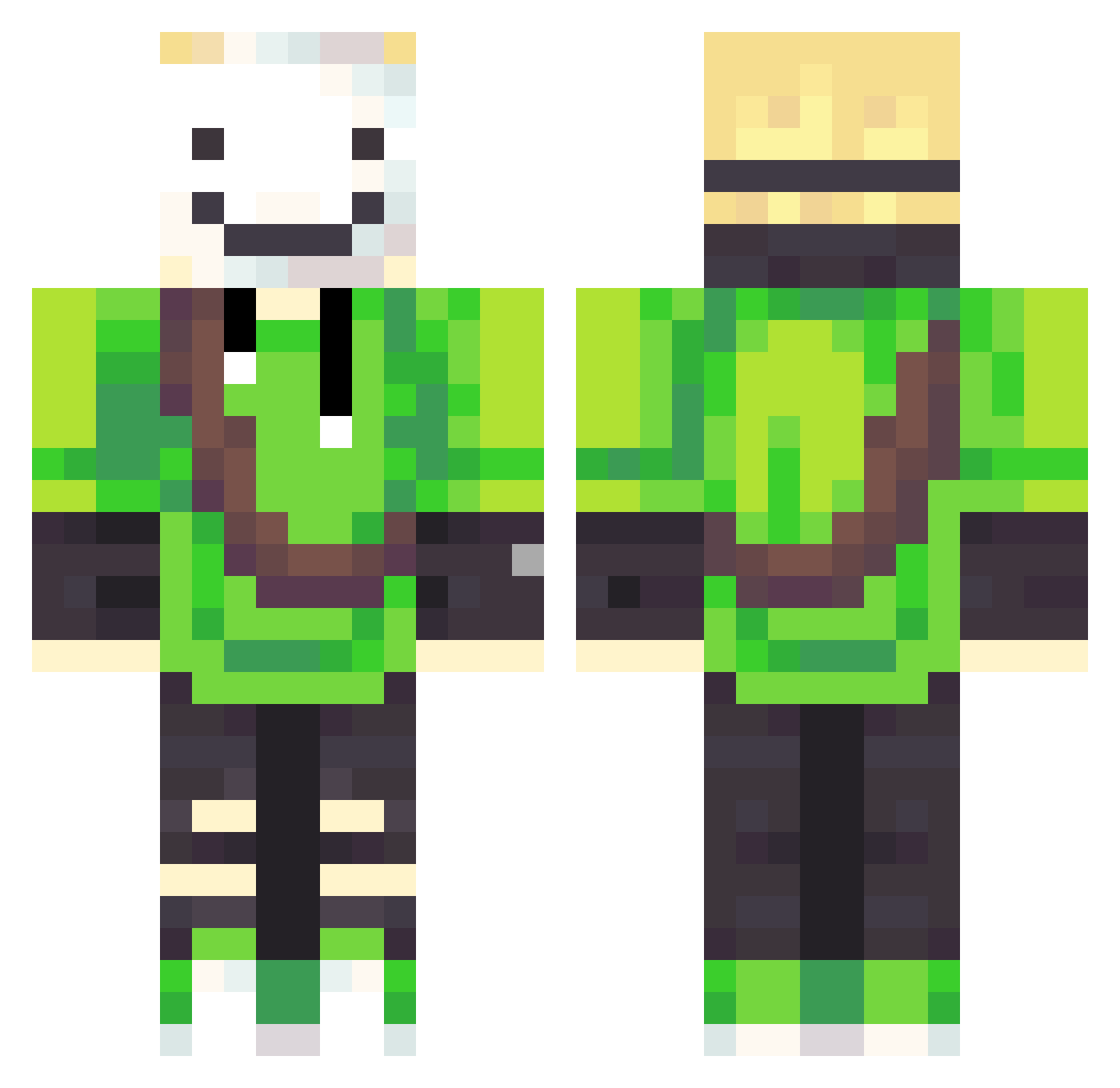 ShadowDrac0 Minecraft skin, front and back view