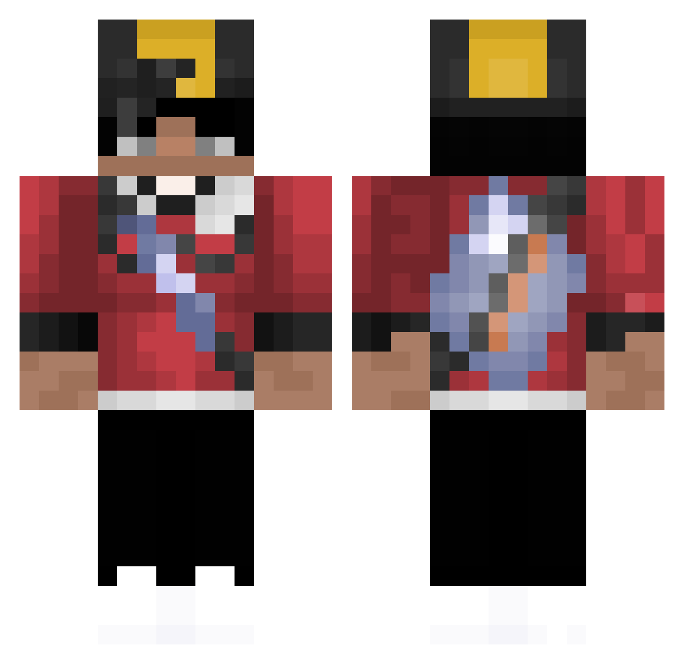 Toshy_YORY Minecraft skin, front and back view