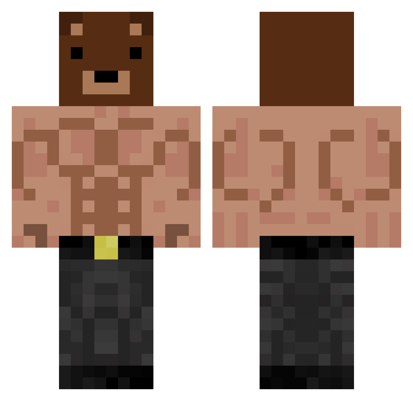 Wokstar3340 Minecraft skin, front and back view