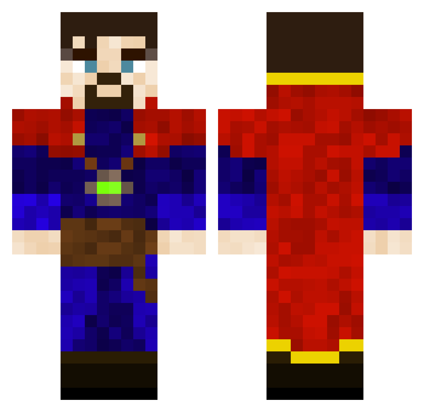 ZhengFee Minecraft skin, front and back view