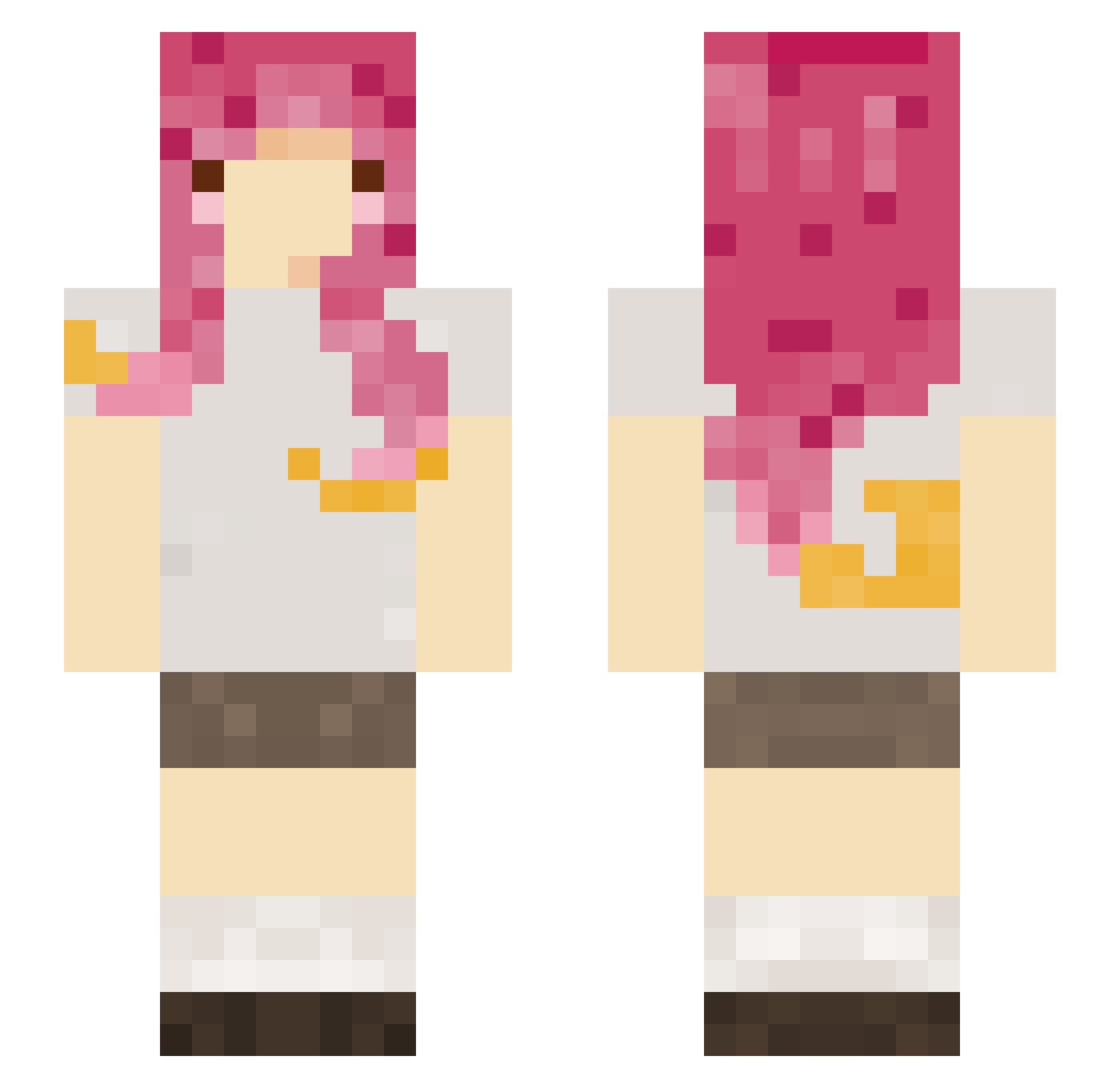 thetartpie Minecraft skin, front and back view