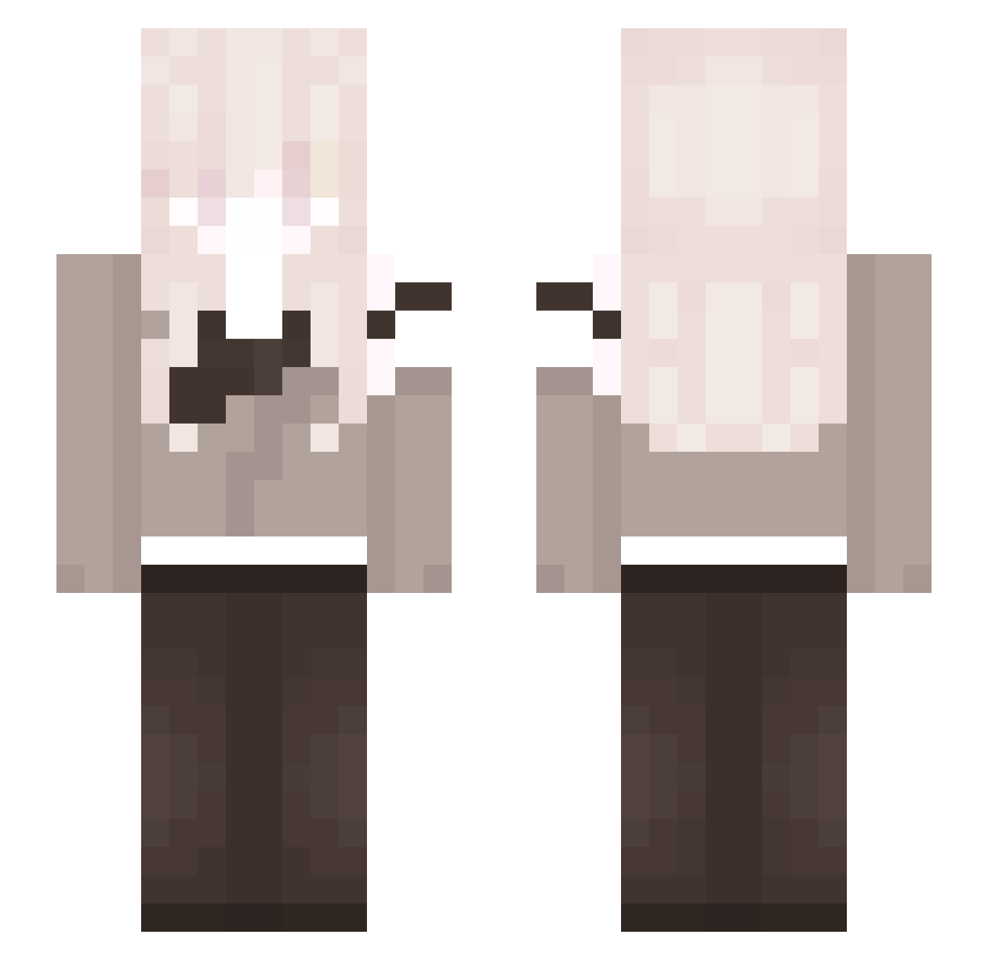 kasrhh Minecraft skin, front and back view