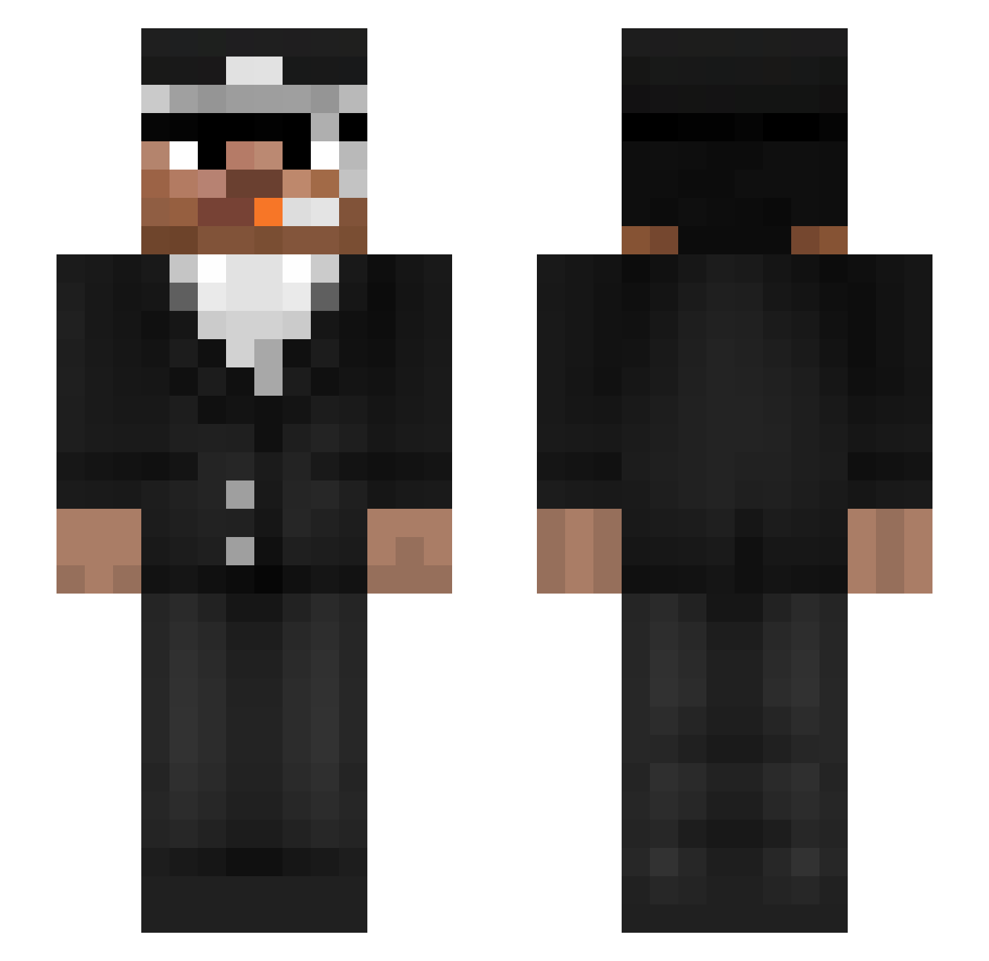 Bern Minecraft skin, front and back view