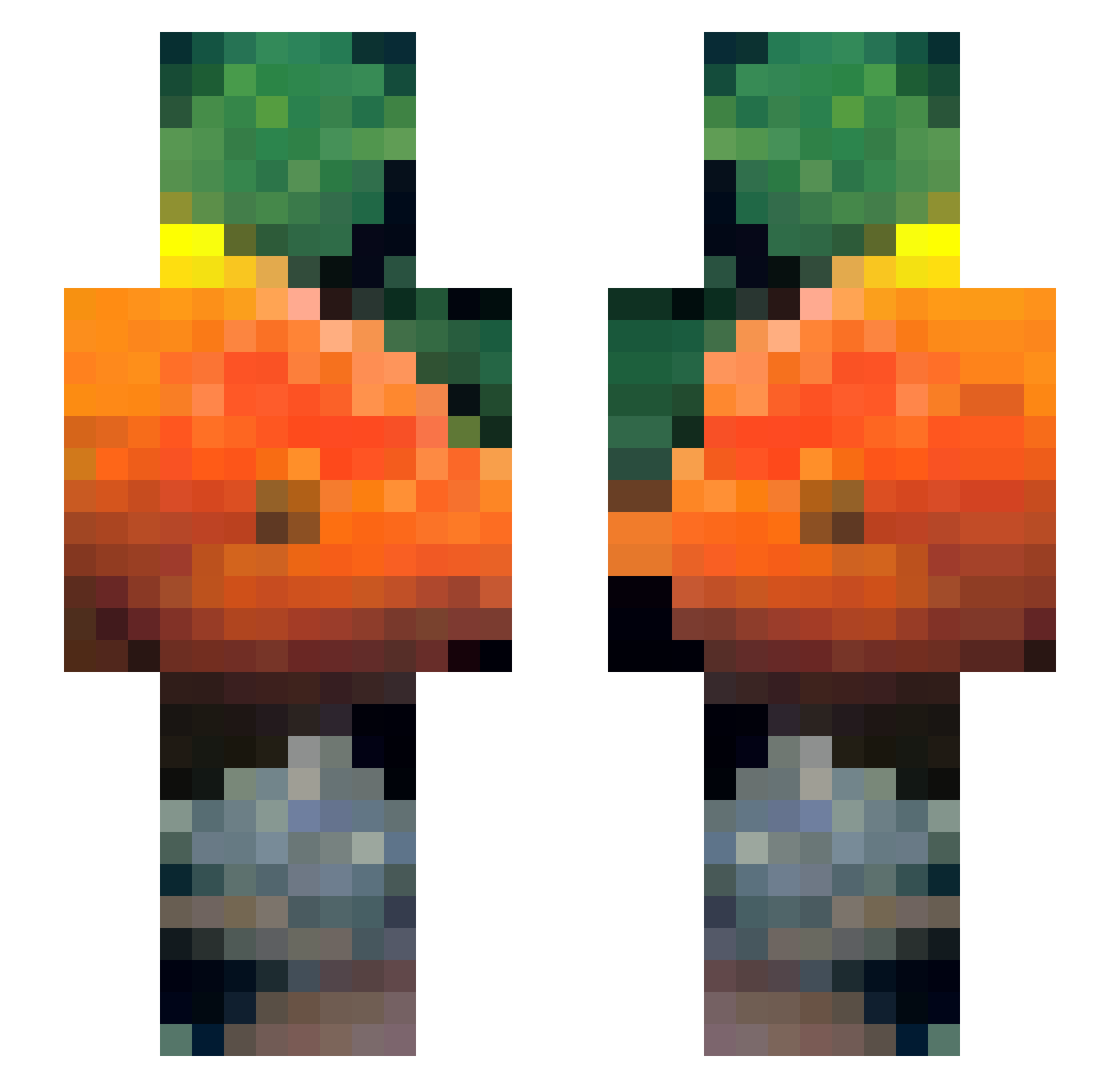 dojacatfan444444 Minecraft skin, front and back view