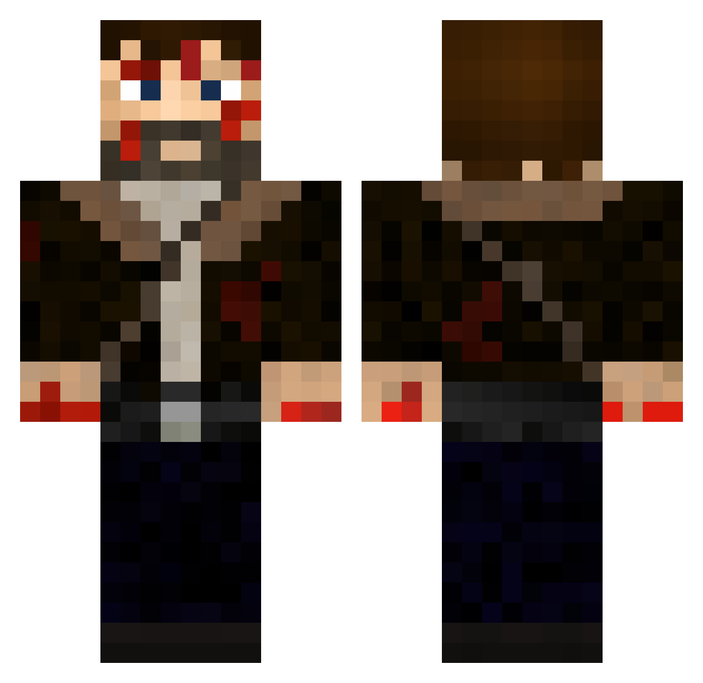 Liftz Minecraft skin, front and back view