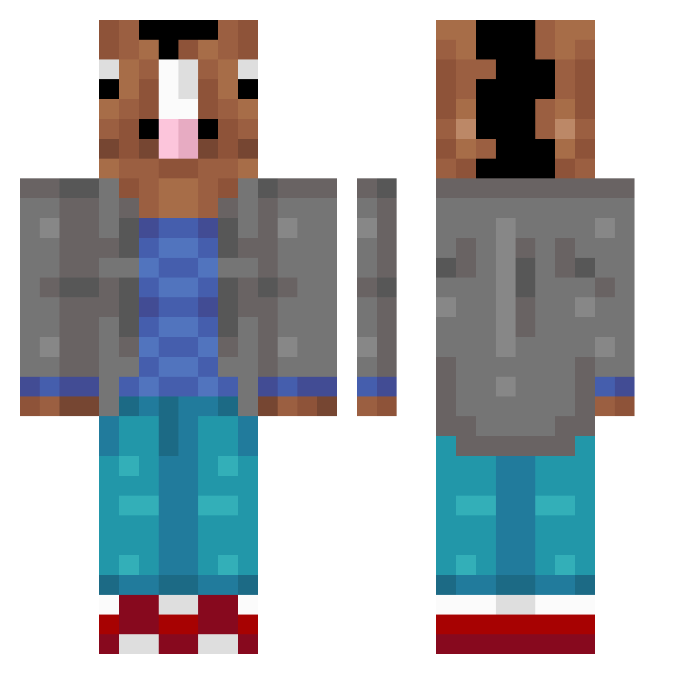 Allmighty_Milpil Minecraft skin, front and back view