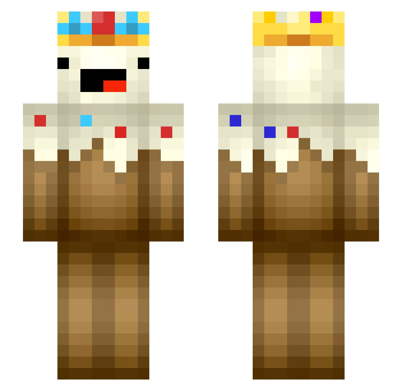 intisy Minecraft skin, front and back view