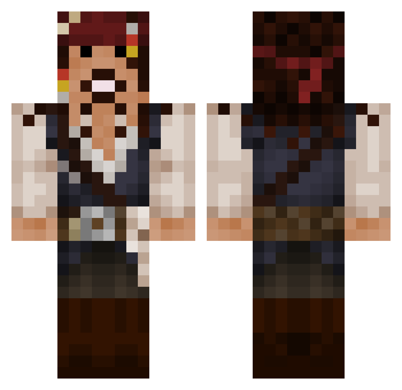 Rexpers Minecraft skin, front and back view