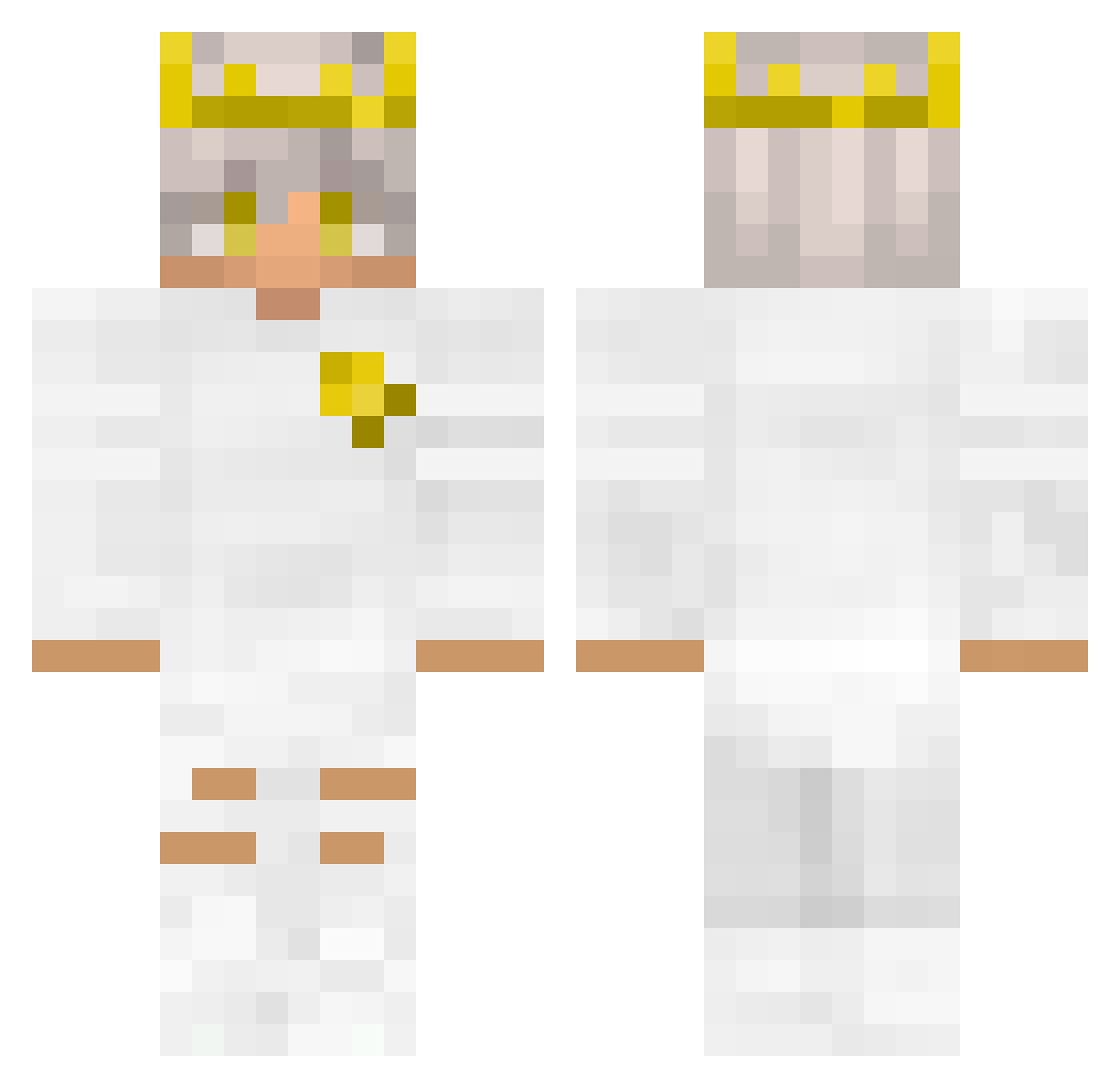 Benixel Minecraft skin, front and back view