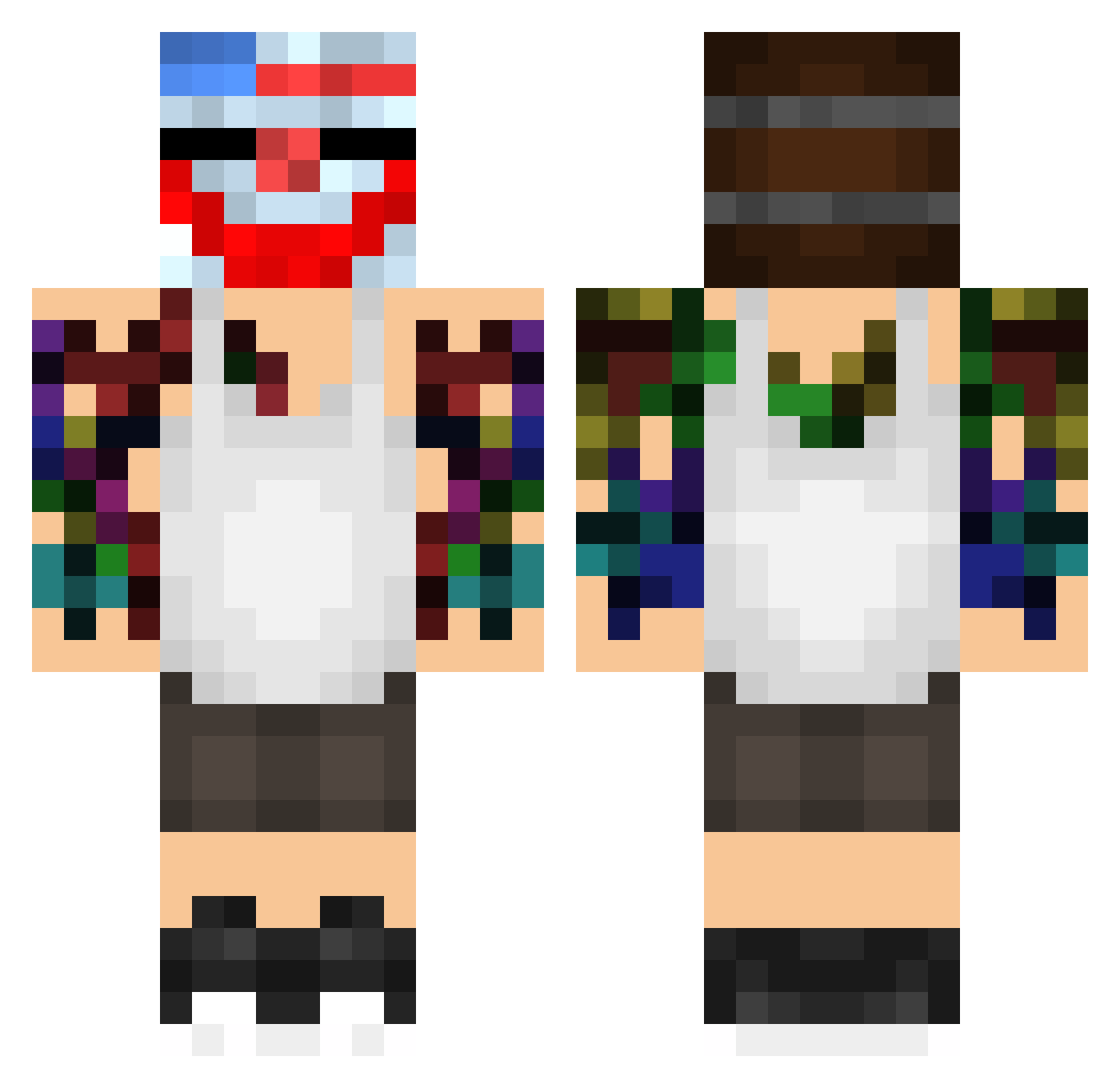 TobeA Minecraft skin, front and back view
