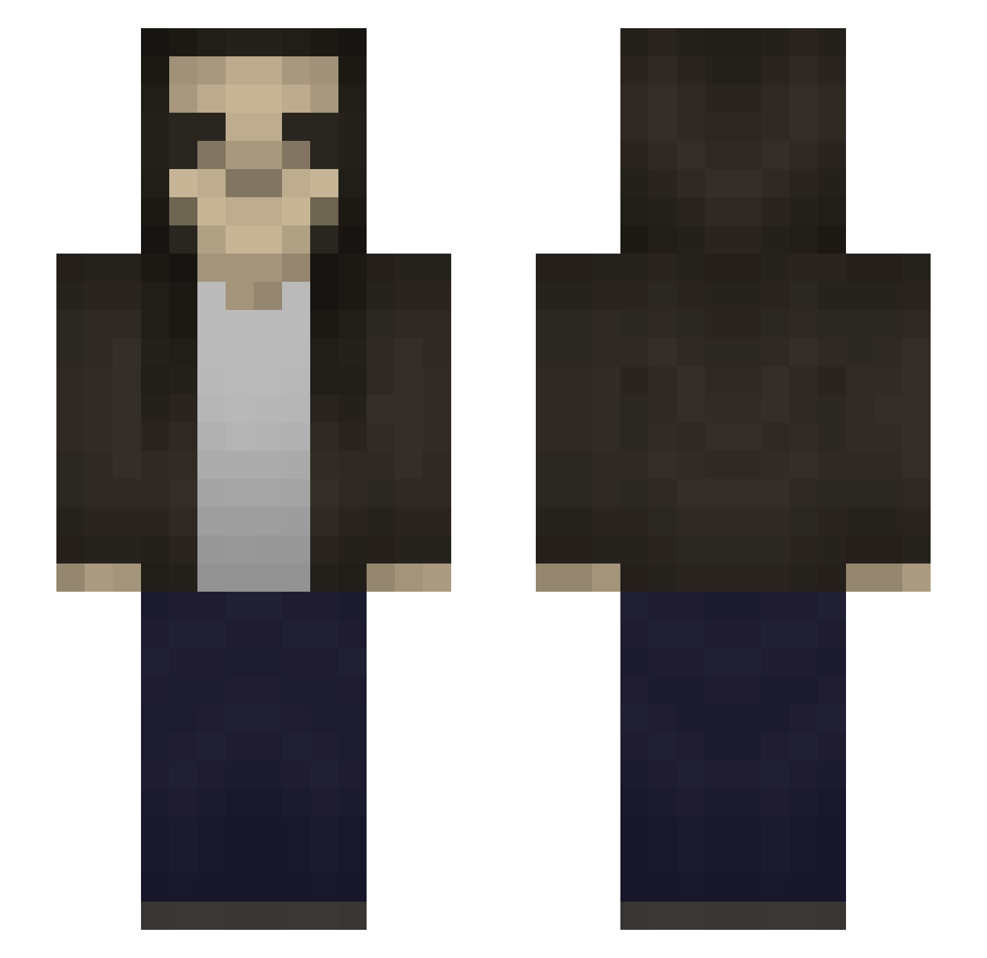 LarsboyNL Minecraft skin, front and back view