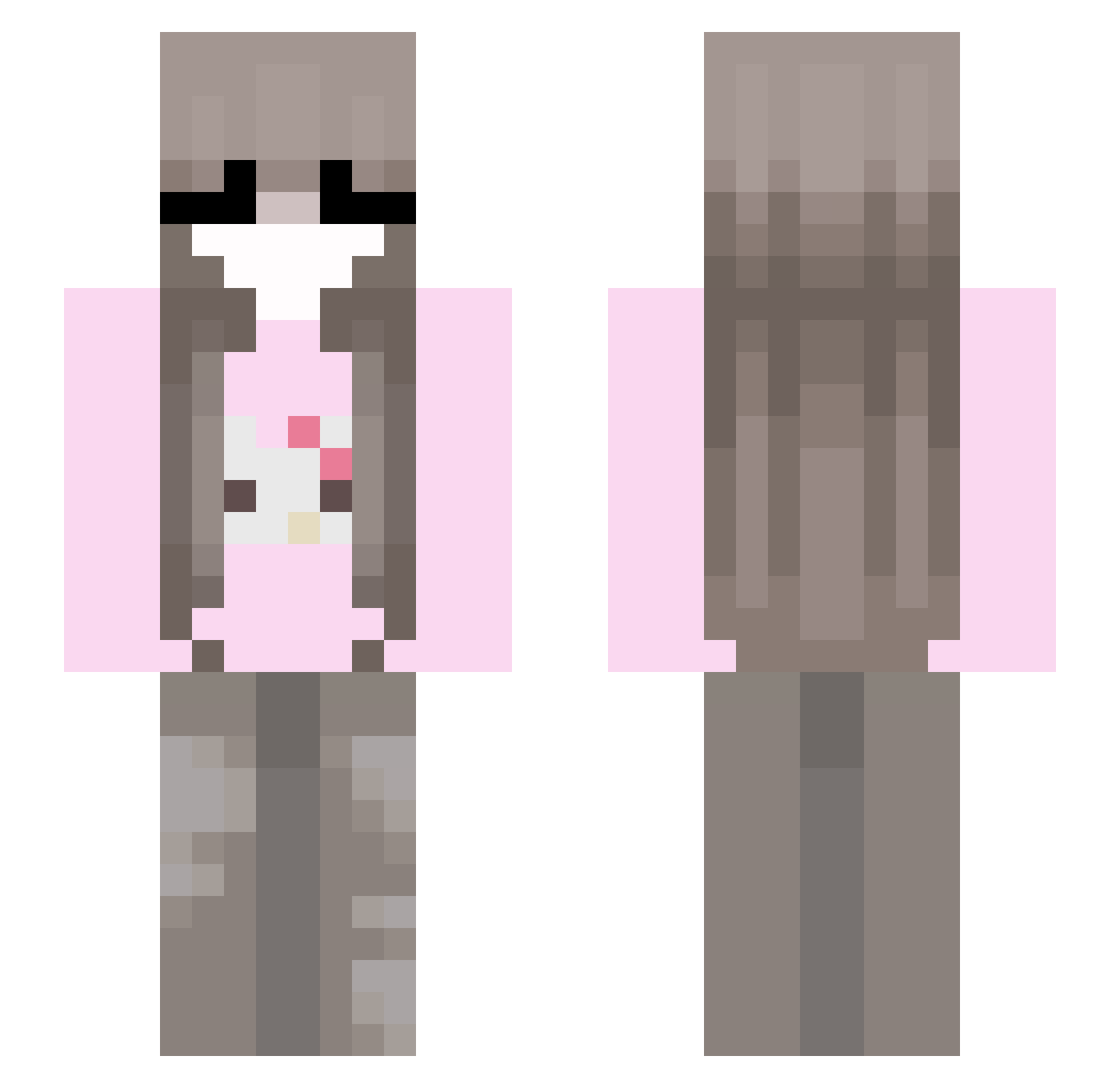 _Livka Minecraft skin, front and back view