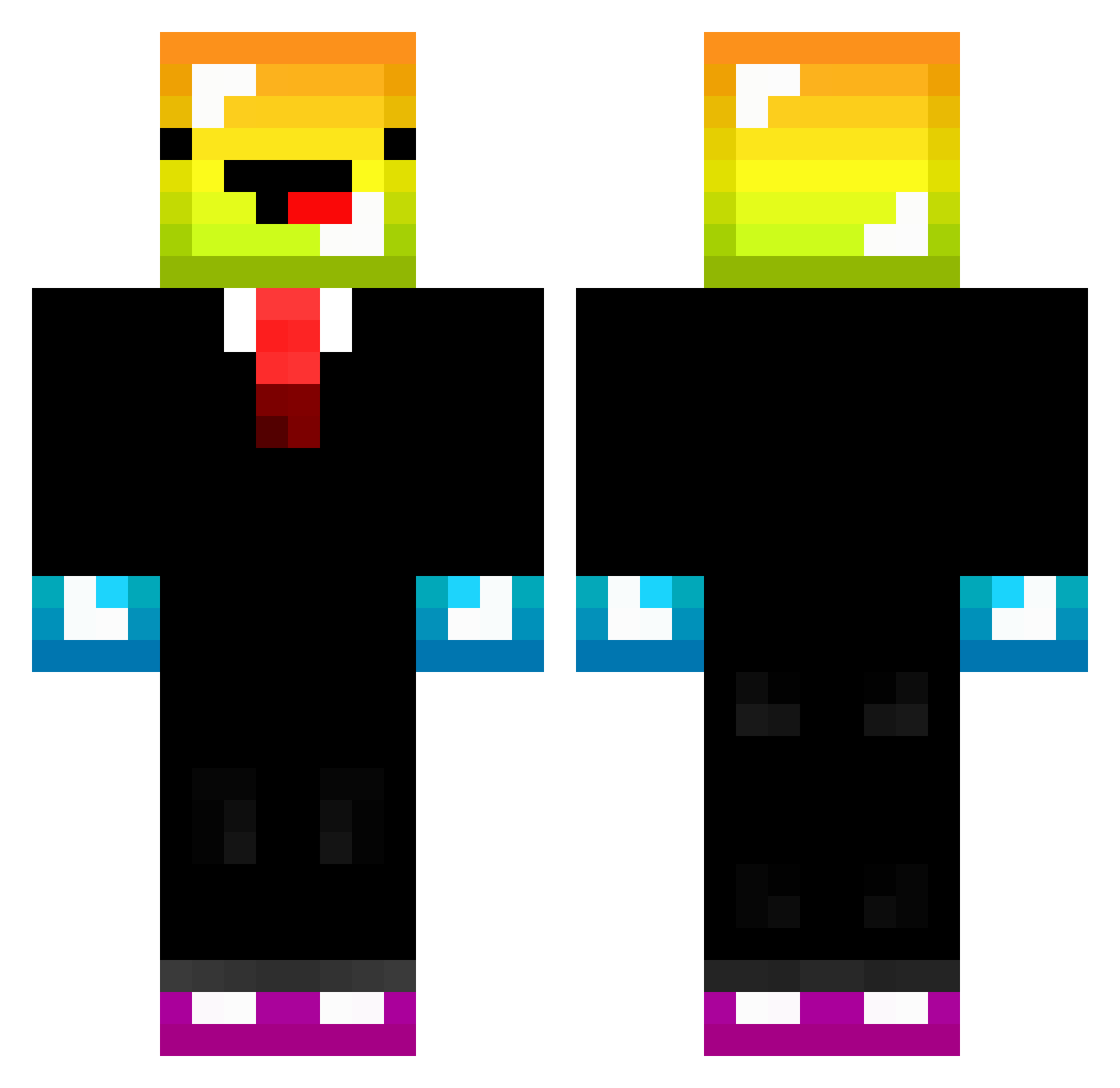 Interferences Minecraft skin, front and back view