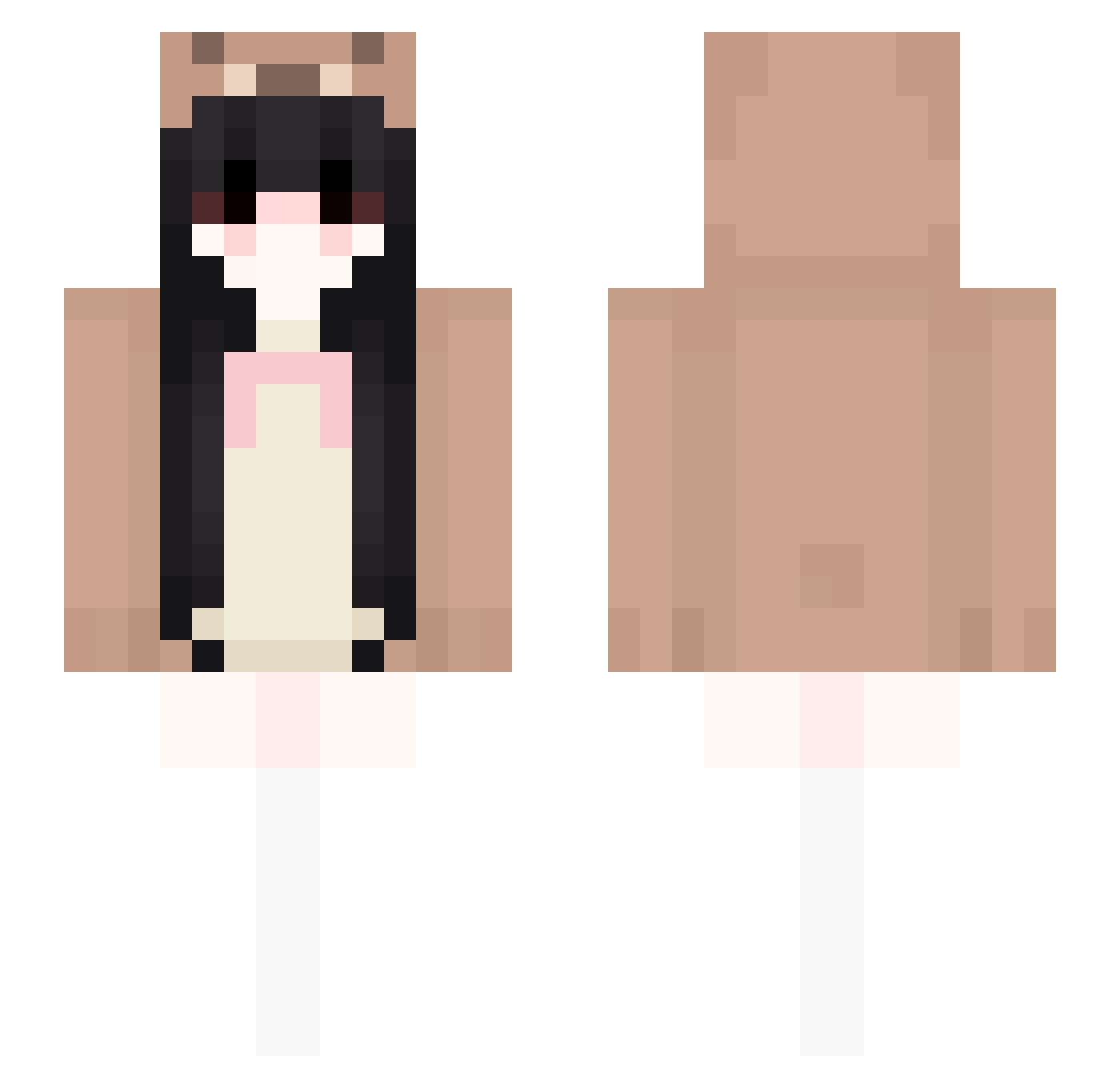 Honeycutee Minecraft skin, front and back view