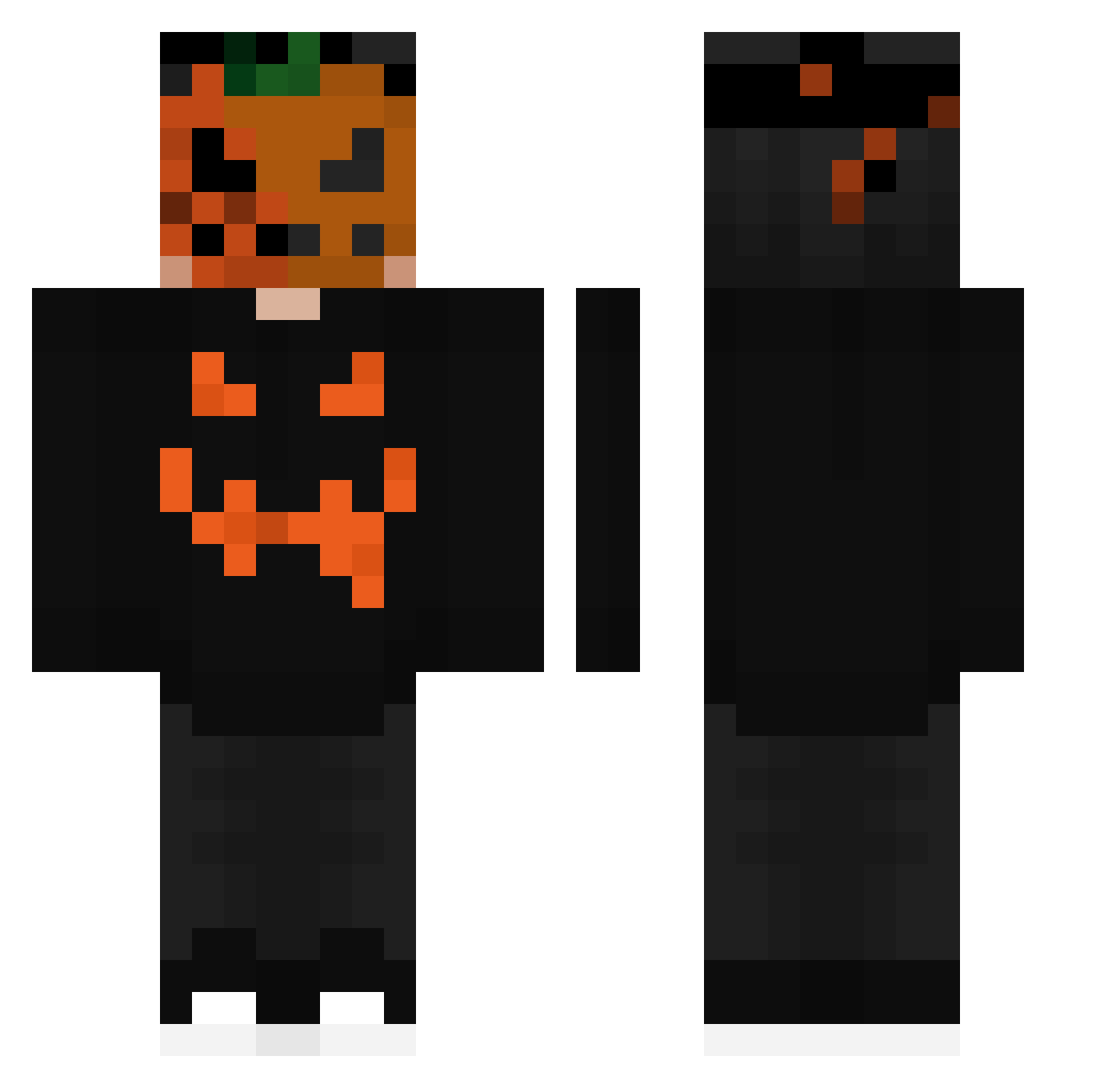 ronracio Minecraft skin, front and back view