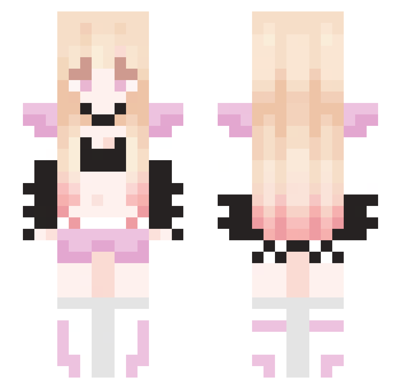 00Ar3na Minecraft skin, front and back view