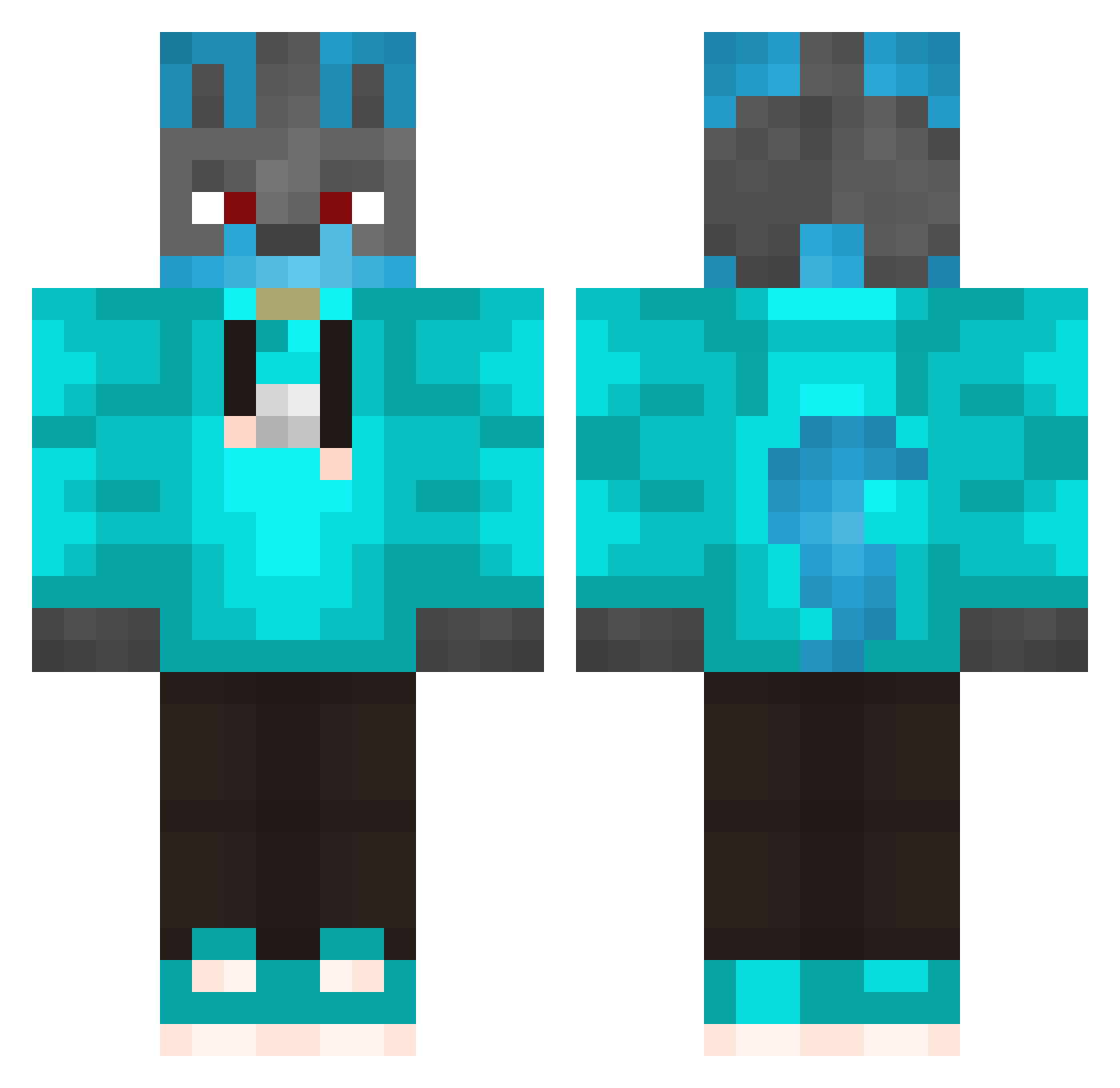 smarttrax11 Minecraft skin, front and back view