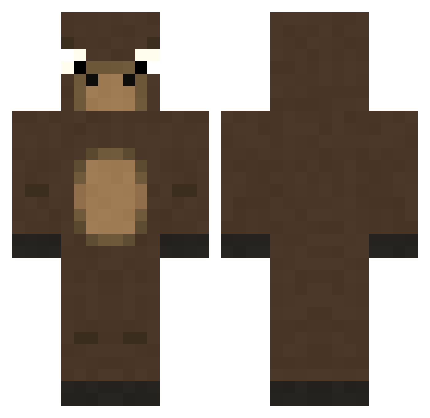 M00OSE Minecraft skin, front and back view