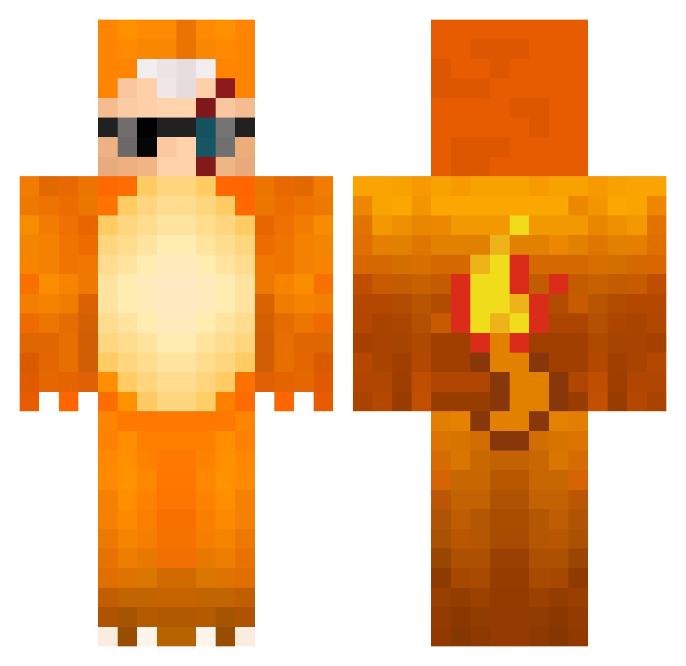 Cceb Minecraft skin, front and back view