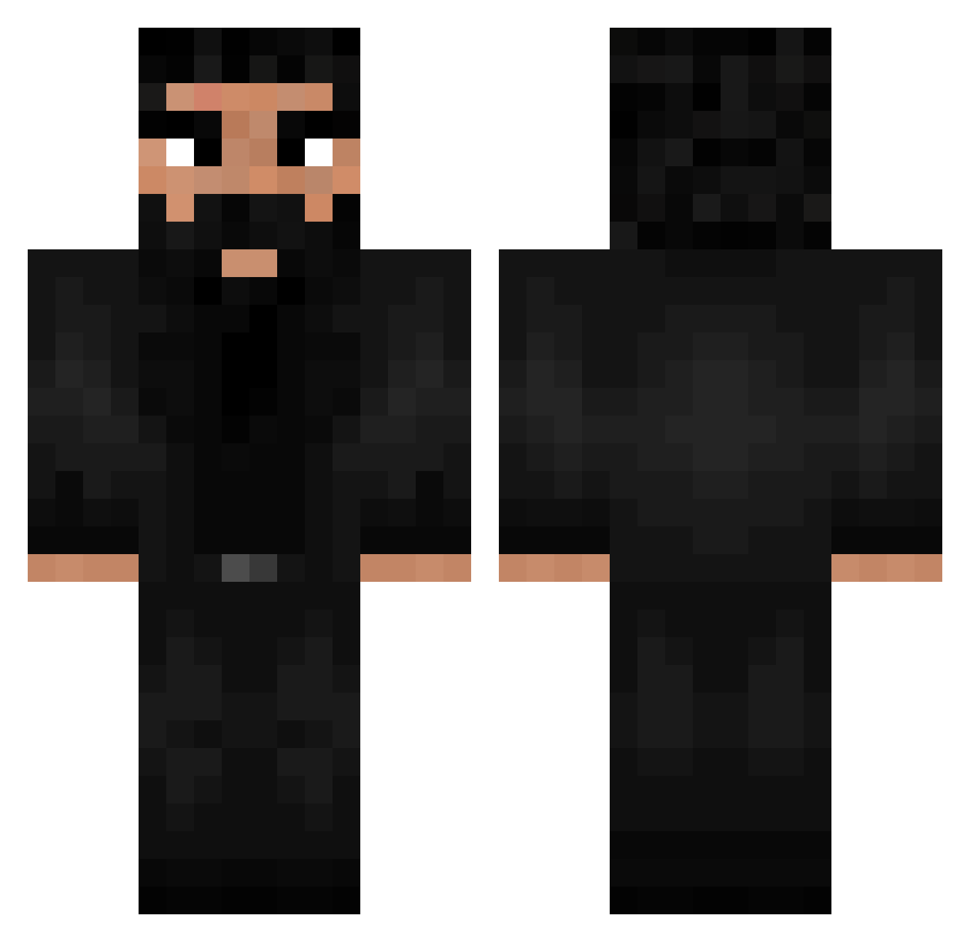Curu Minecraft skin, front and back view