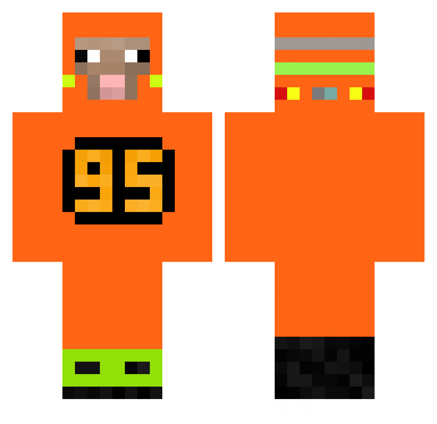 SheepirZ Minecraft skin, front and back view