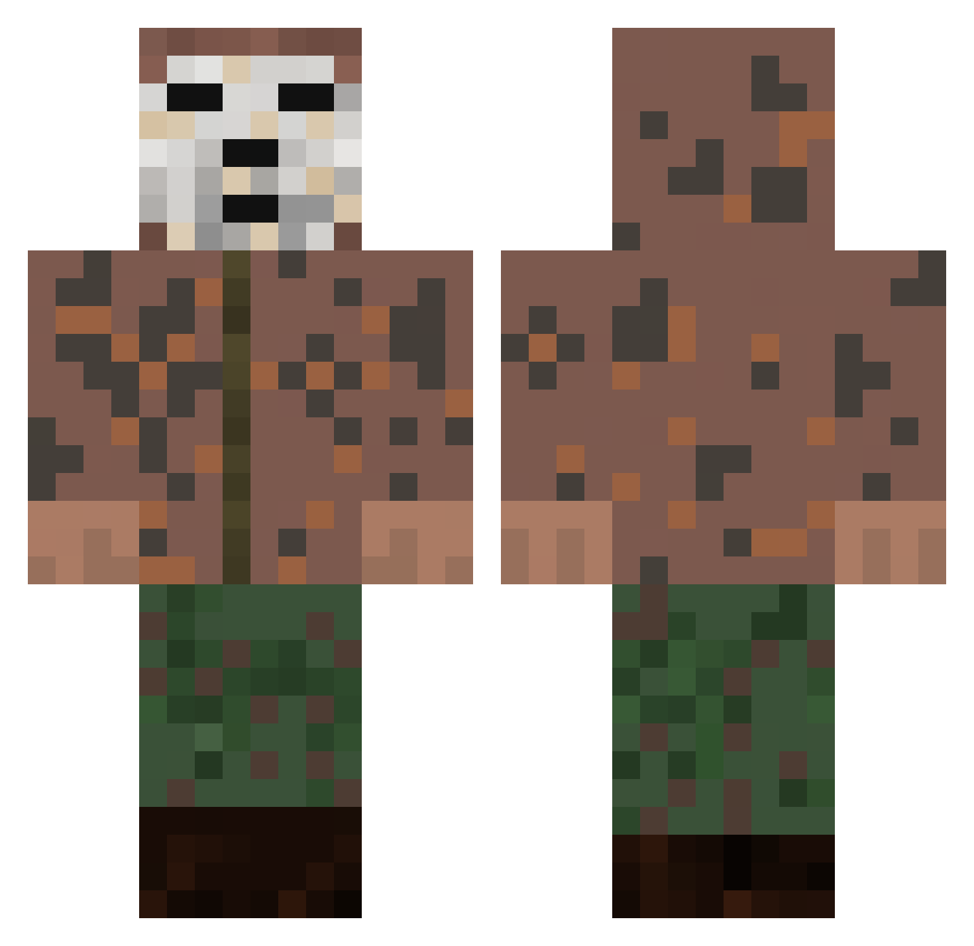kapsync Minecraft skin, front and back view