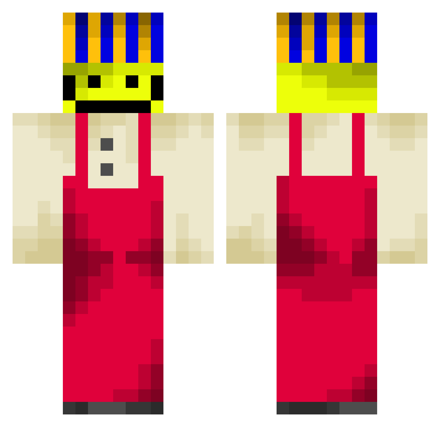 HAPPY8764 Minecraft skin, front and back view