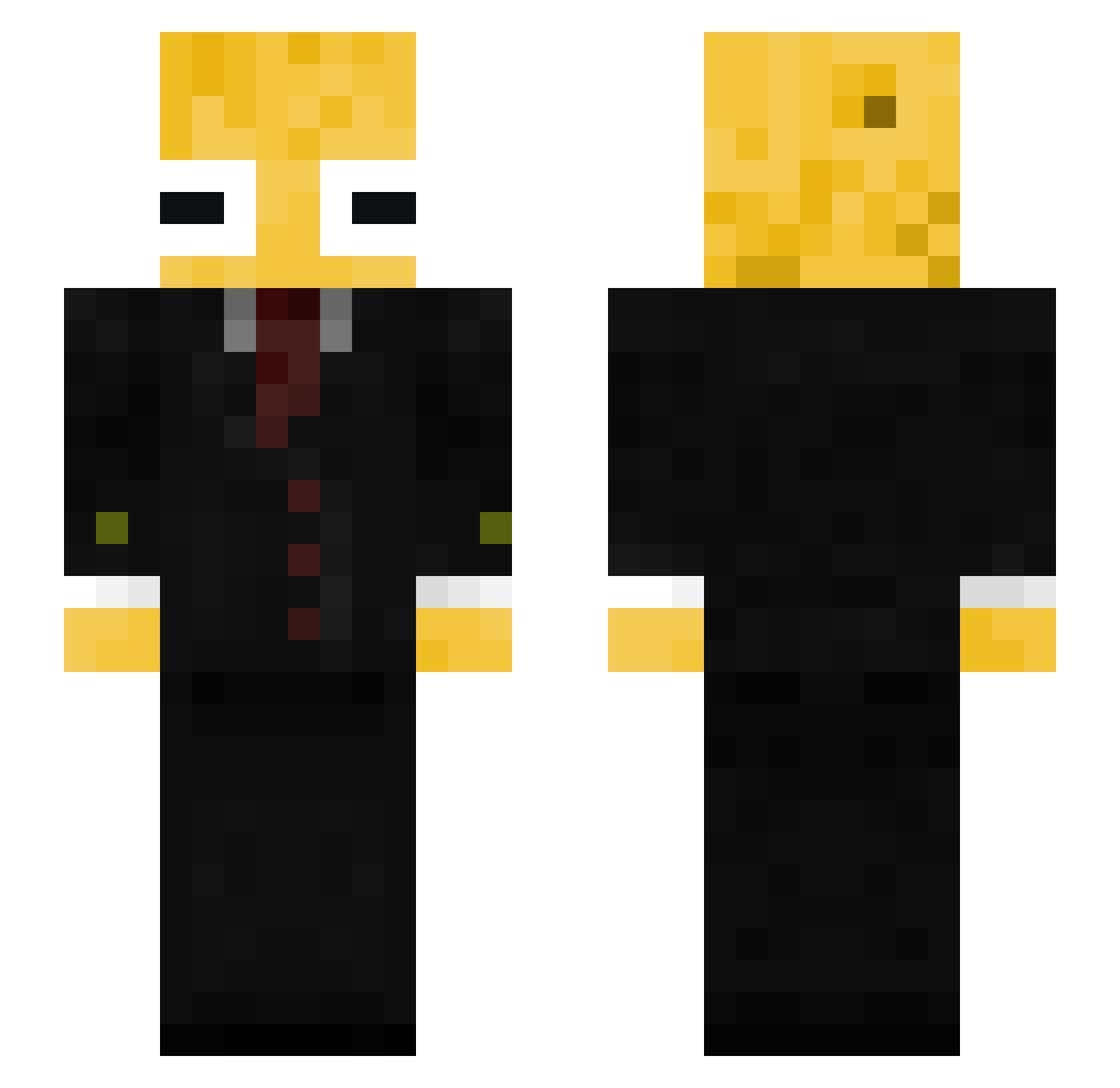 Epaxs Minecraft skin, front and back view