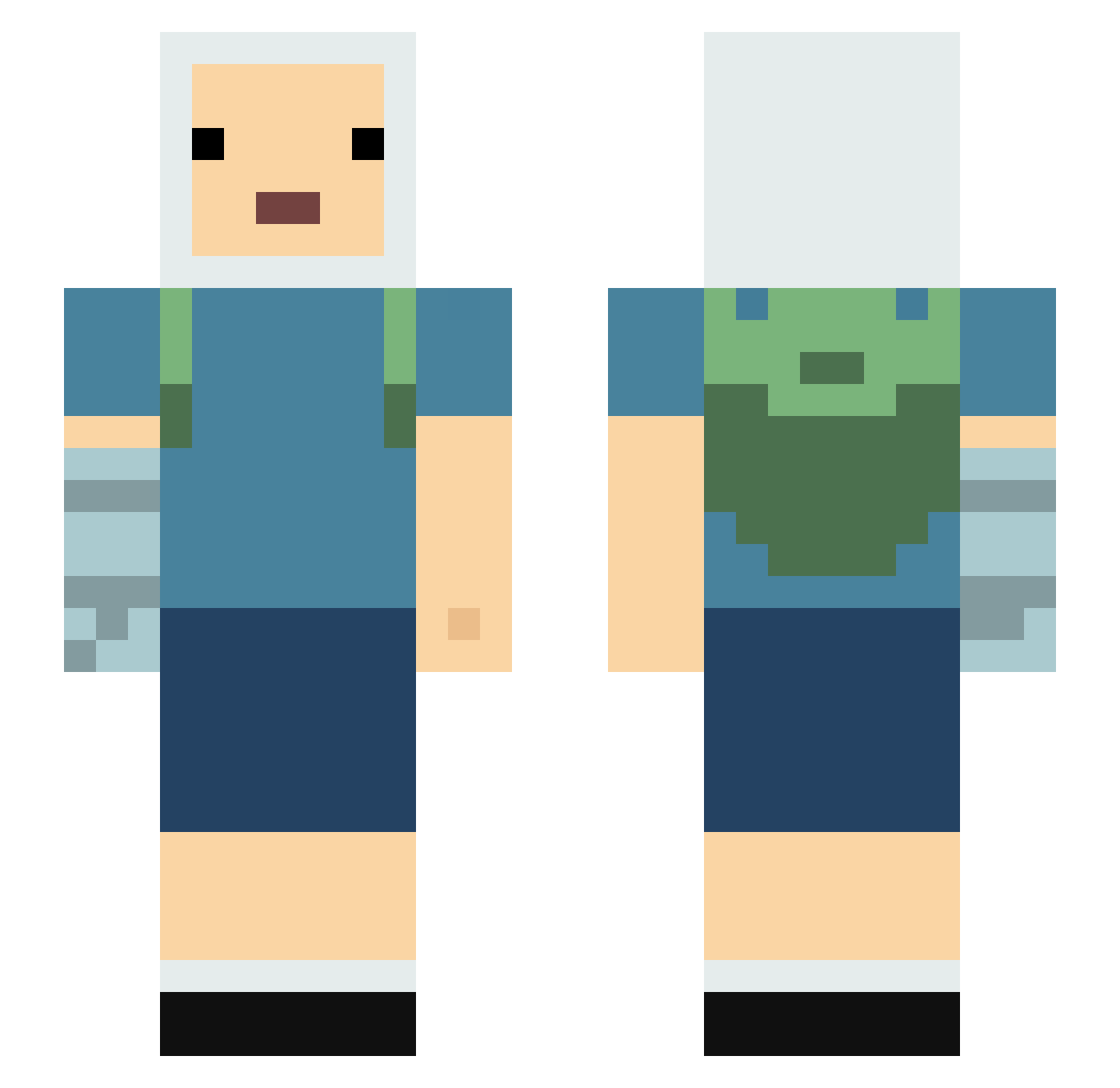 Chadder_Box Minecraft skin, front and back view