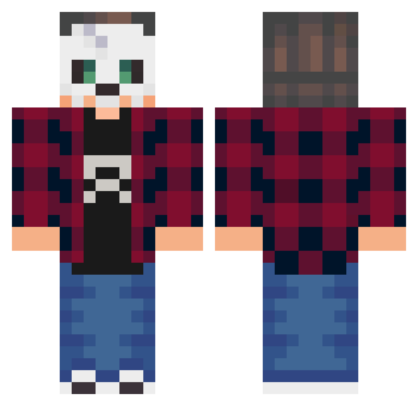 Kn1xel Minecraft skin, front and back view