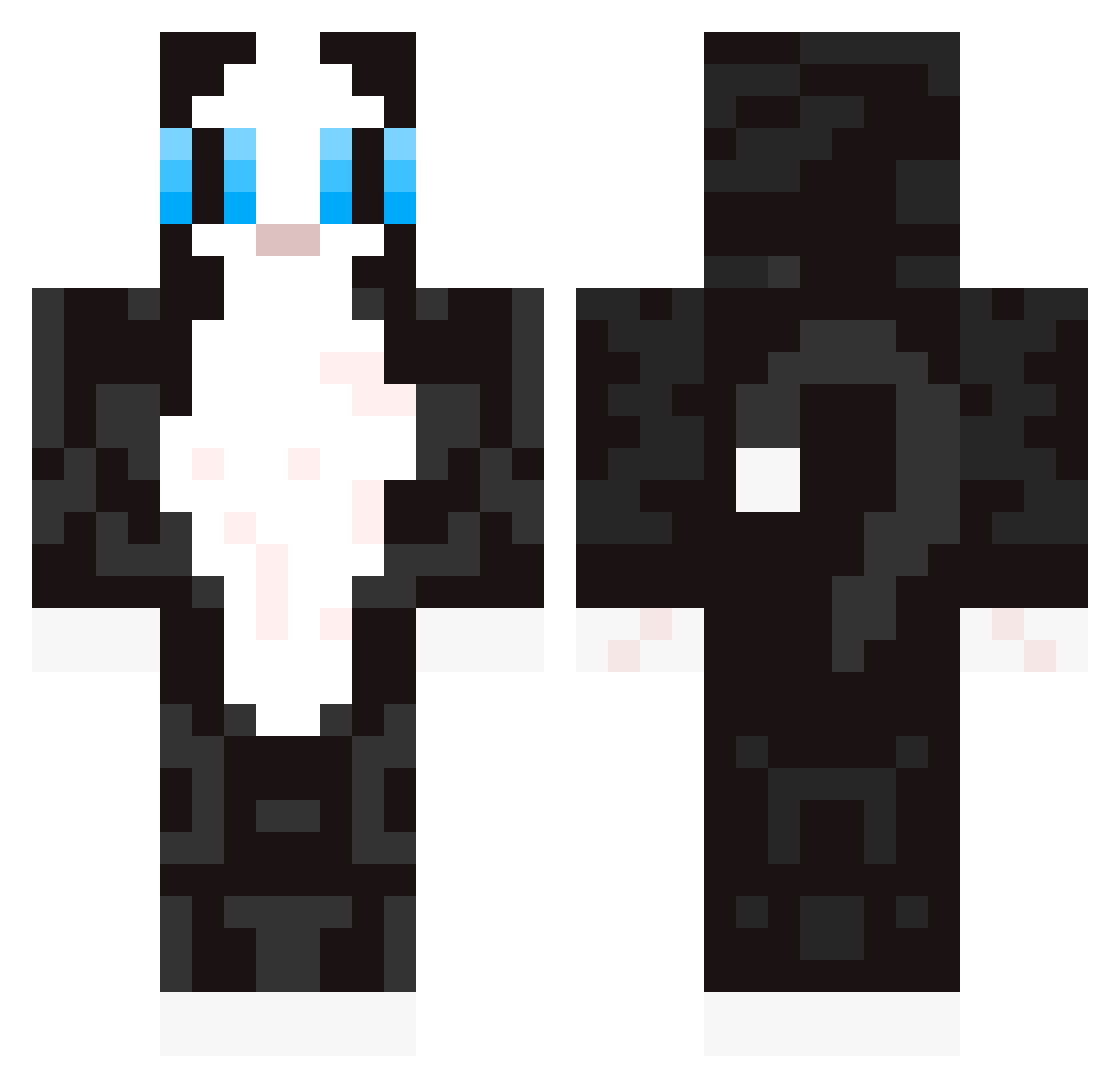 Tendrilous Minecraft skin, front and back view