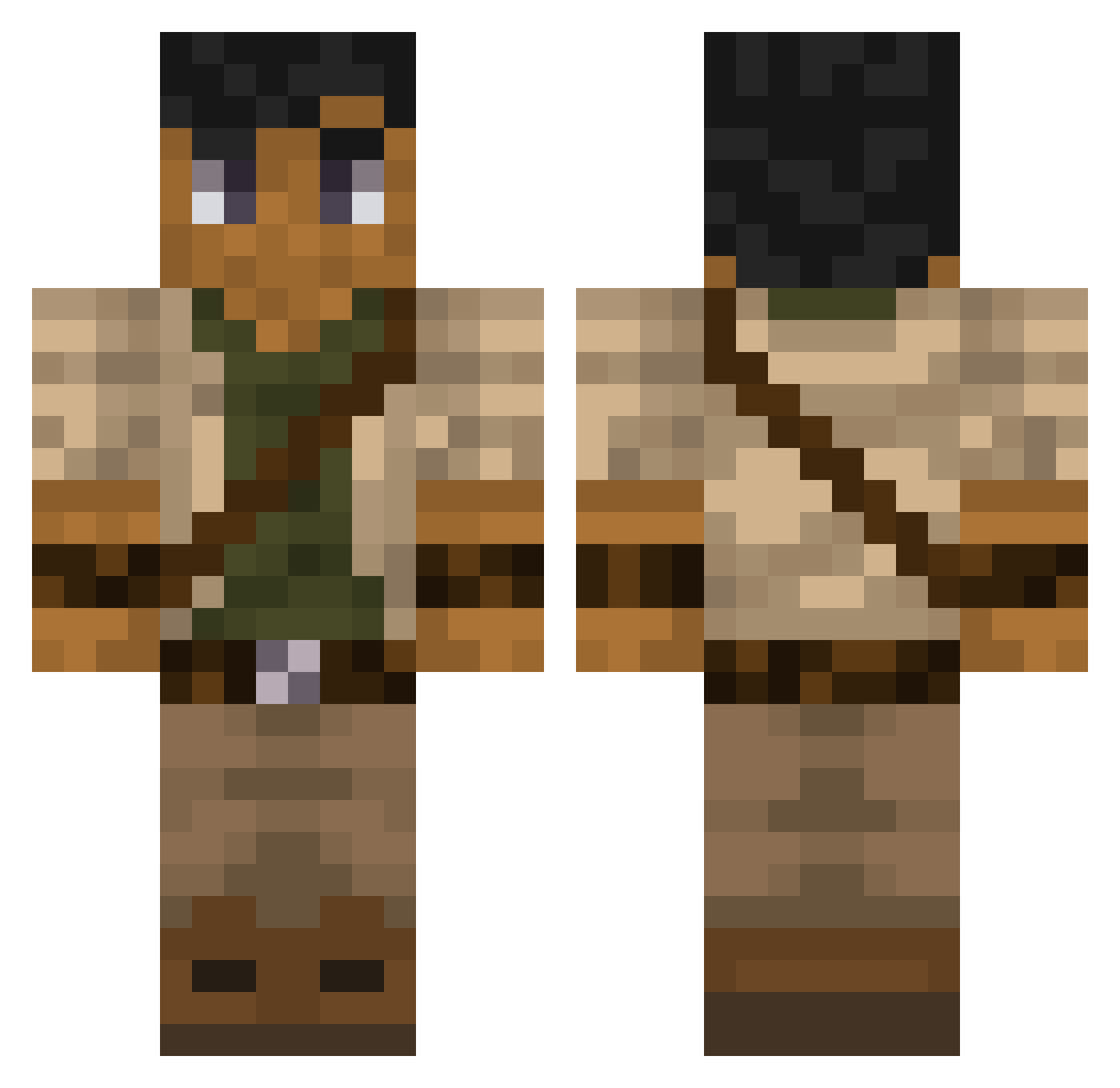 JuanScotti Minecraft skin, front and back view
