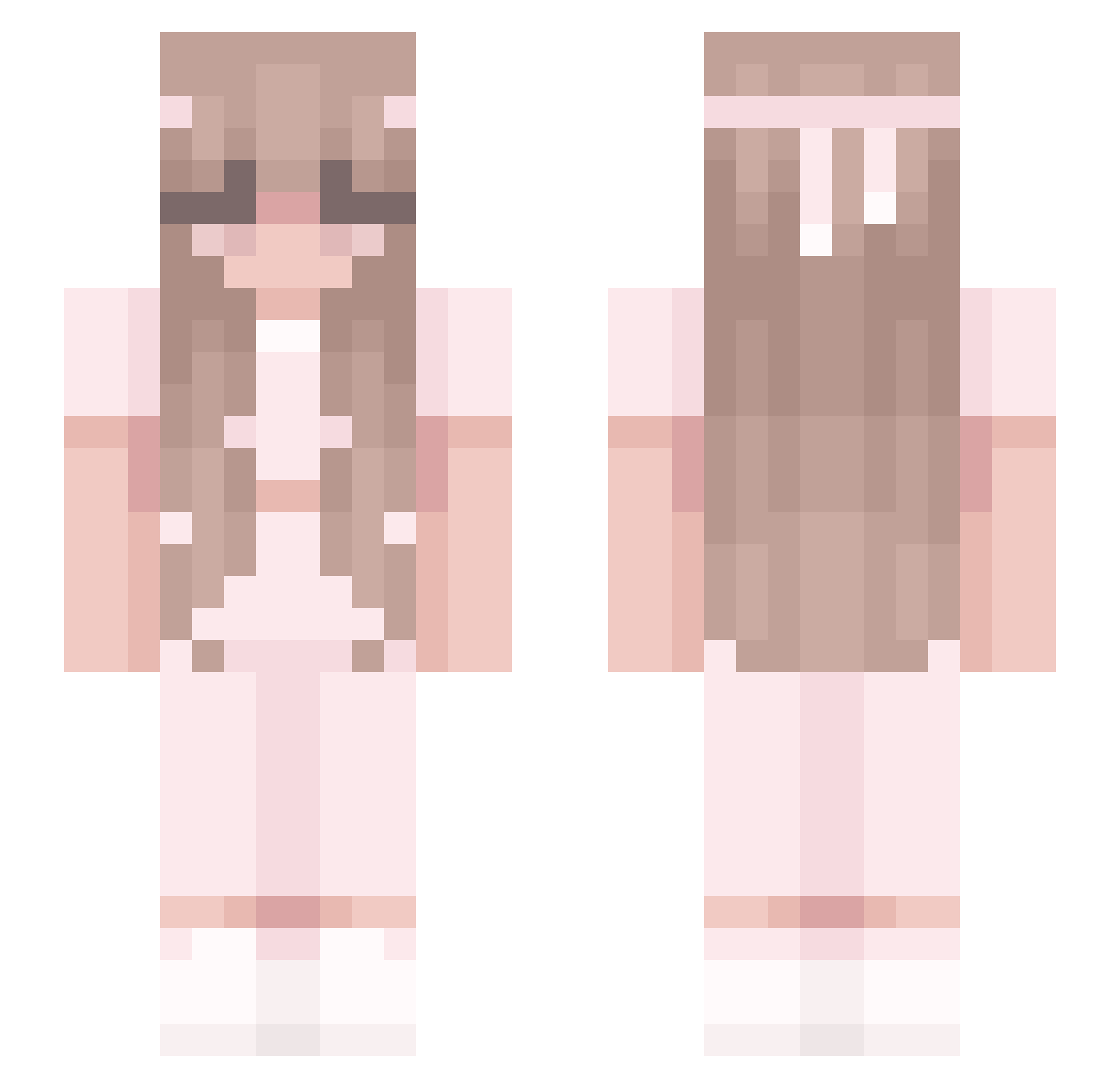 uncorrelated Minecraft skin, front and back view
