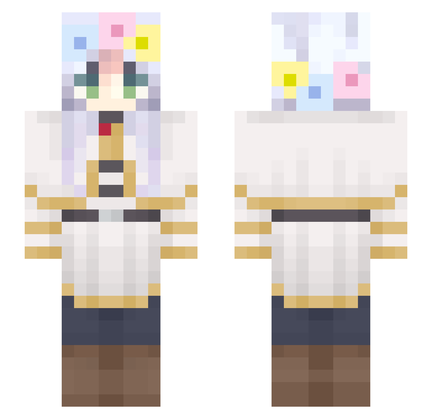designada Minecraft skin, front and back view