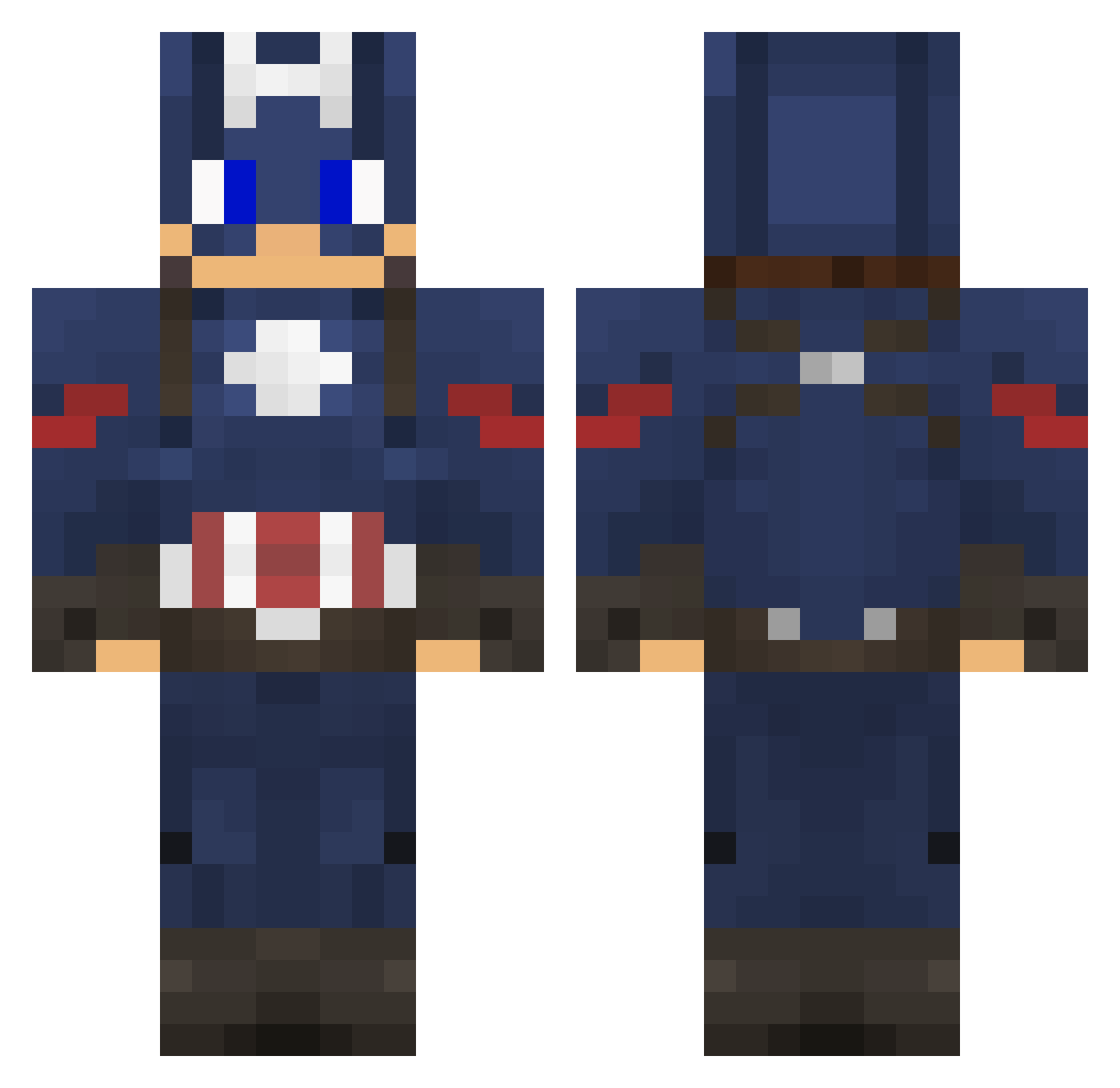 MainSamu Minecraft skin, front and back view