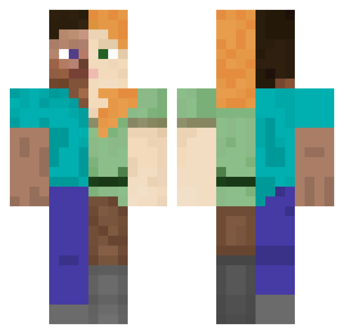 waltzforzizi Minecraft skin, front and back view