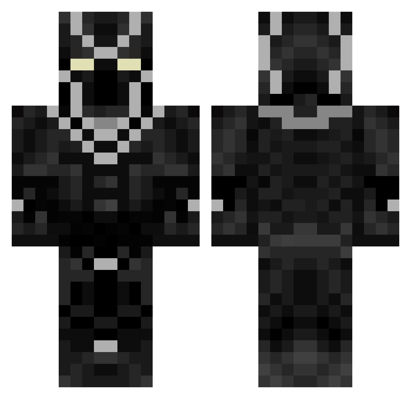 Loiq11 Minecraft skin, front and back view