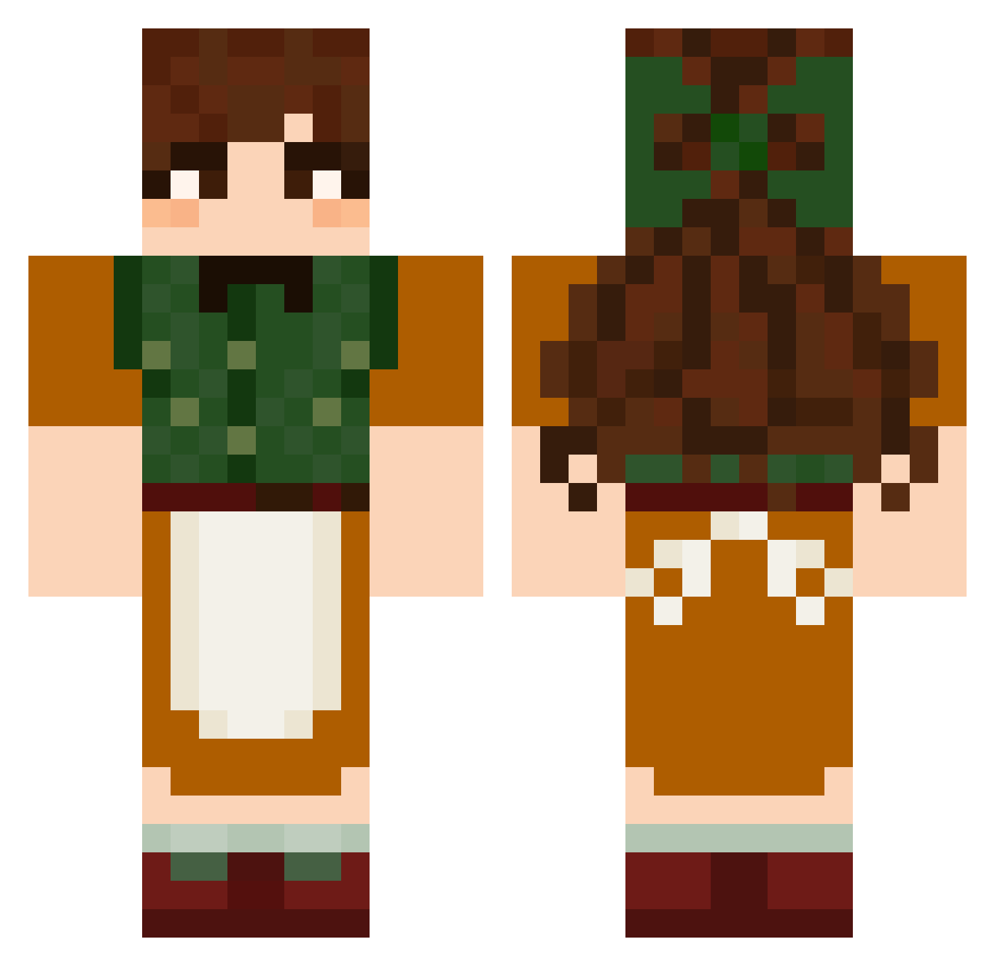 banananascat Minecraft skin, front and back view