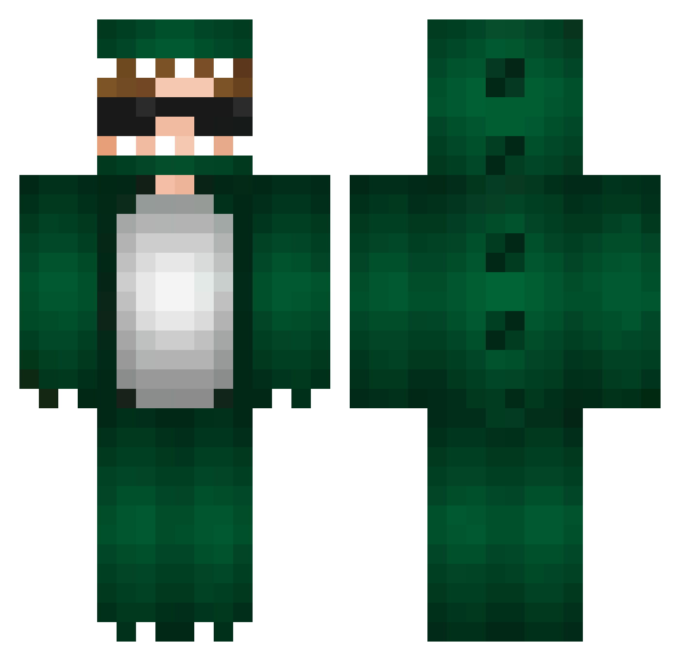 Drufete Minecraft skin, front and back view