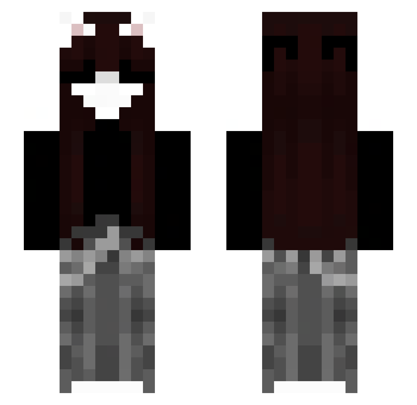 BisD Minecraft skin, front and back view