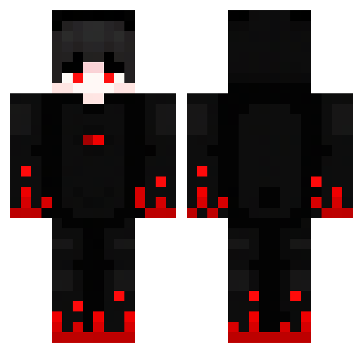 ThisBotColtron Minecraft skin, front and back view