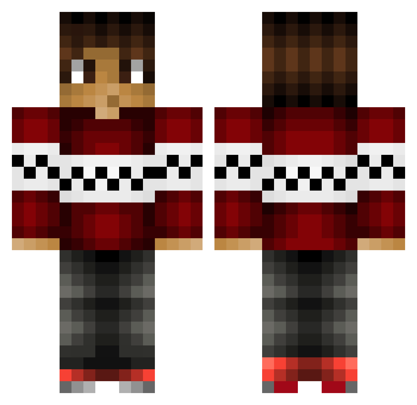luule Minecraft skin, front and back view