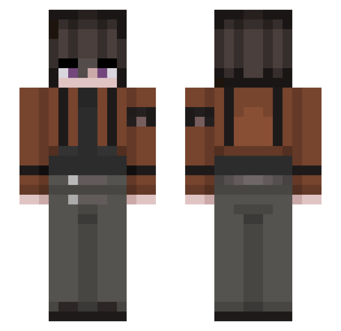 audiostalkerr Minecraft skin, front and back view