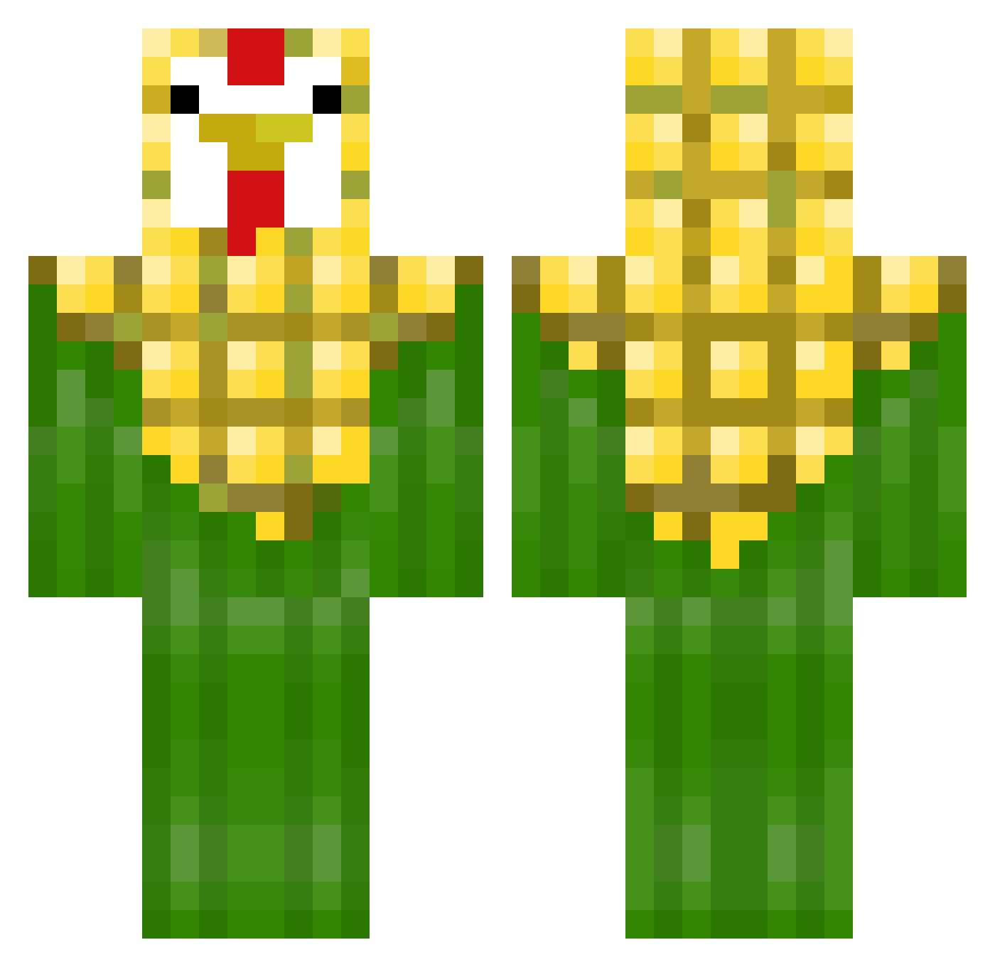 bigbassbridges Minecraft skin, front and back view