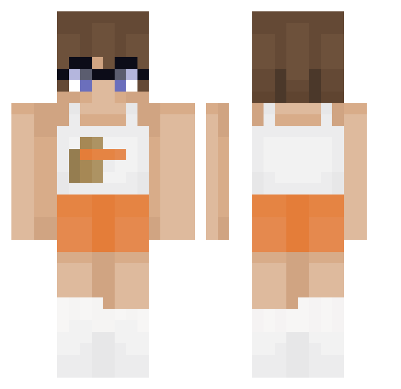 unrobe Minecraft skin, front and back view