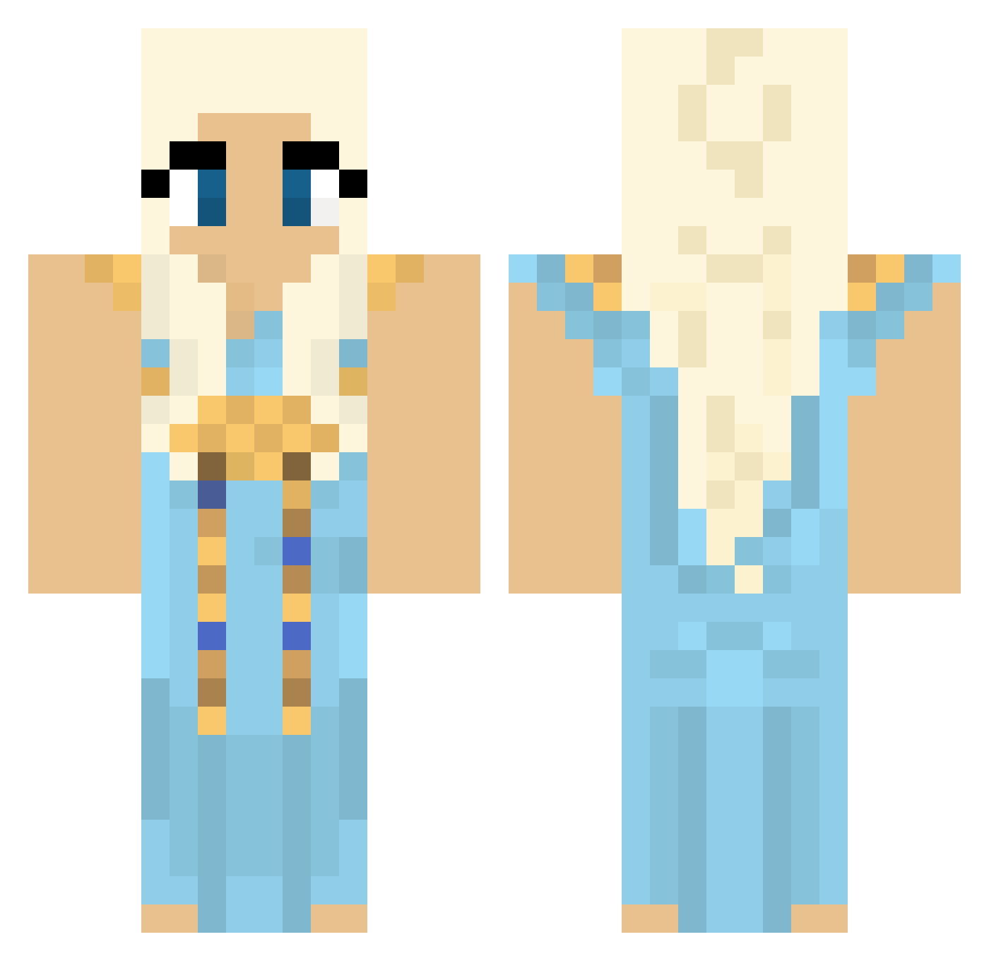 Rcpam54 Minecraft skin, front and back view