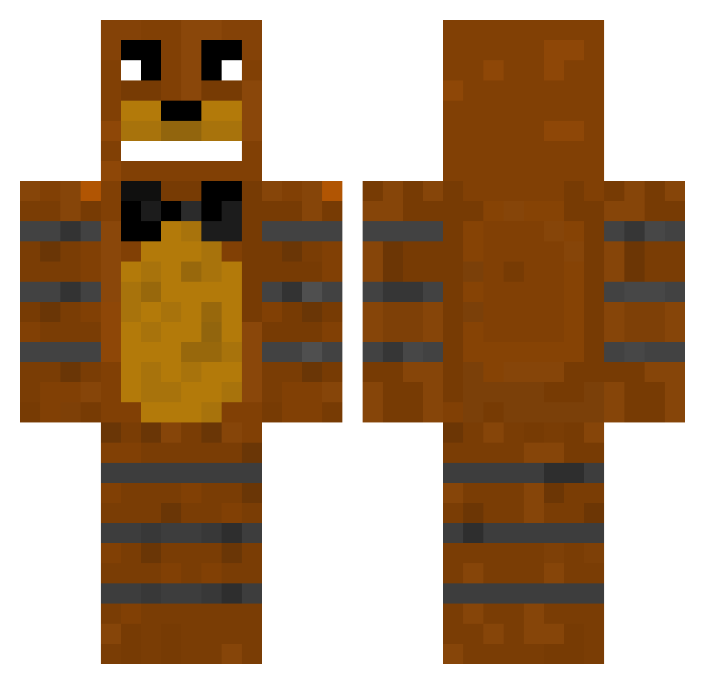 Jynxif Minecraft skin, front and back view