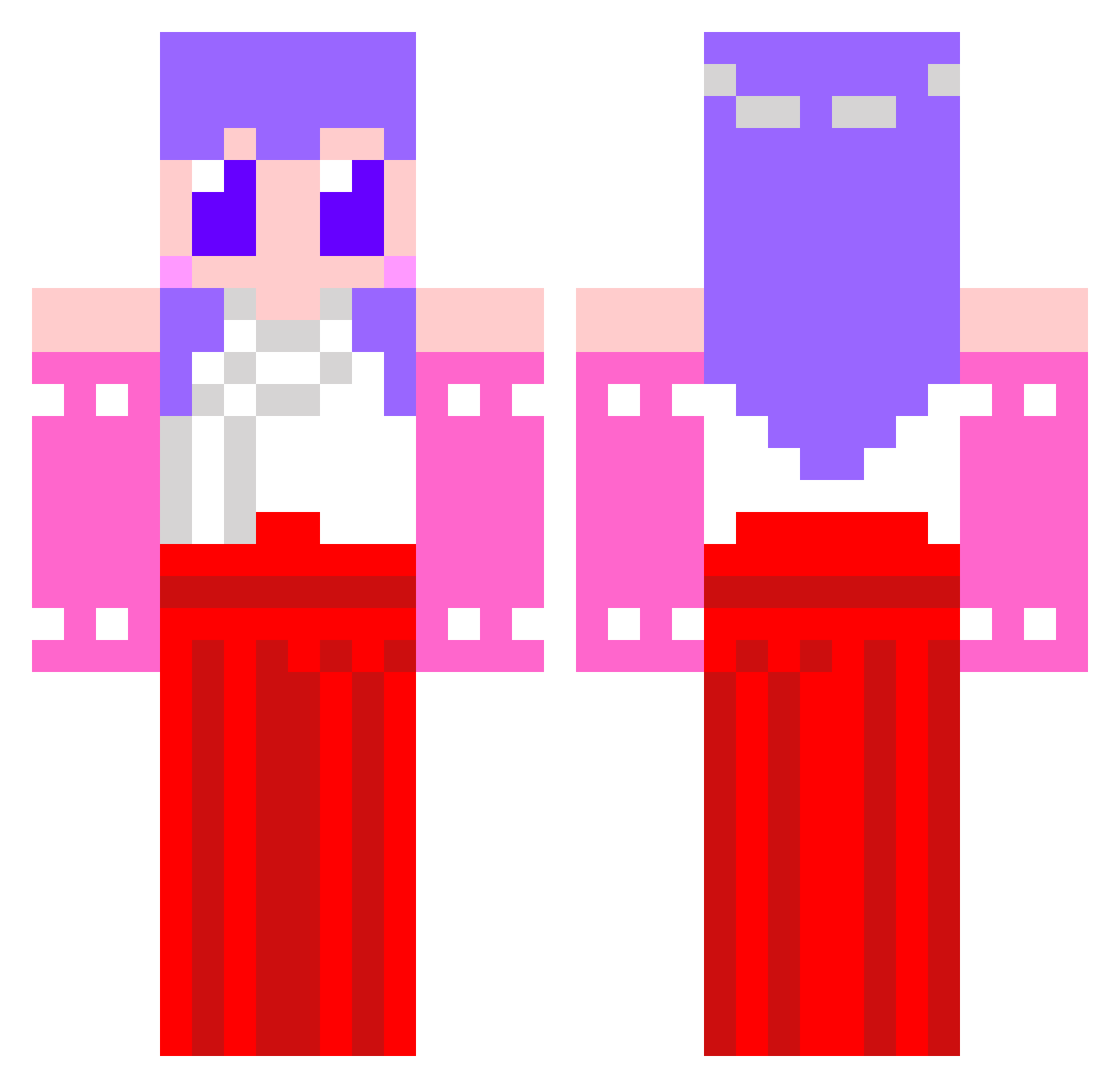 rhodanthe Minecraft skin, front and back view