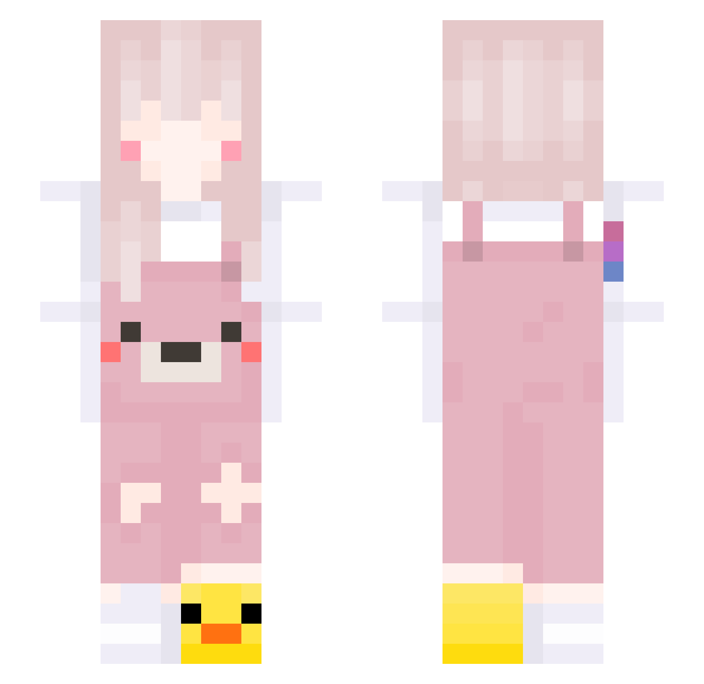 wenweny Minecraft skin, front and back view